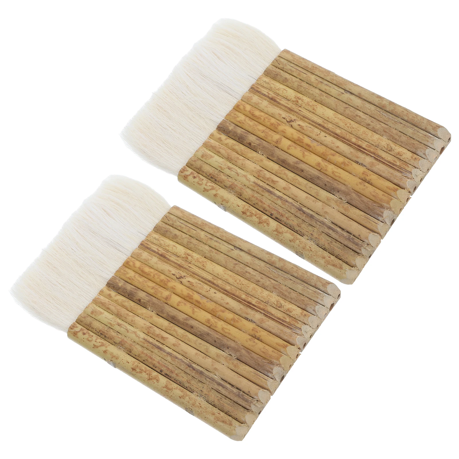 

2Pcs Soft Bristle Bamboo Paint Brush Ergonomic Handle Versatile for Watercolor Oil Wall Painting and Detailed Art Drawing