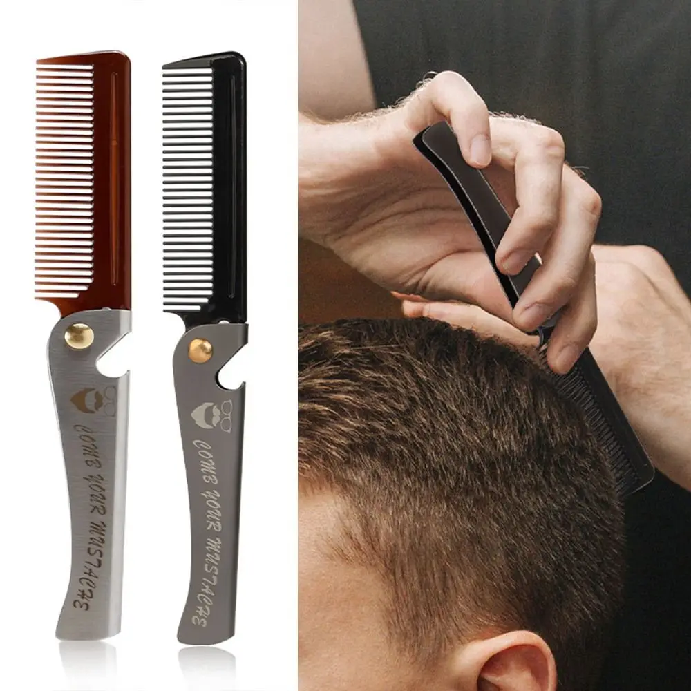 

Multi-functional Retro Folding Beard Comb Portable Anti-Static Mustache Comb Durable Styling Comb Pocket Comb Grooming