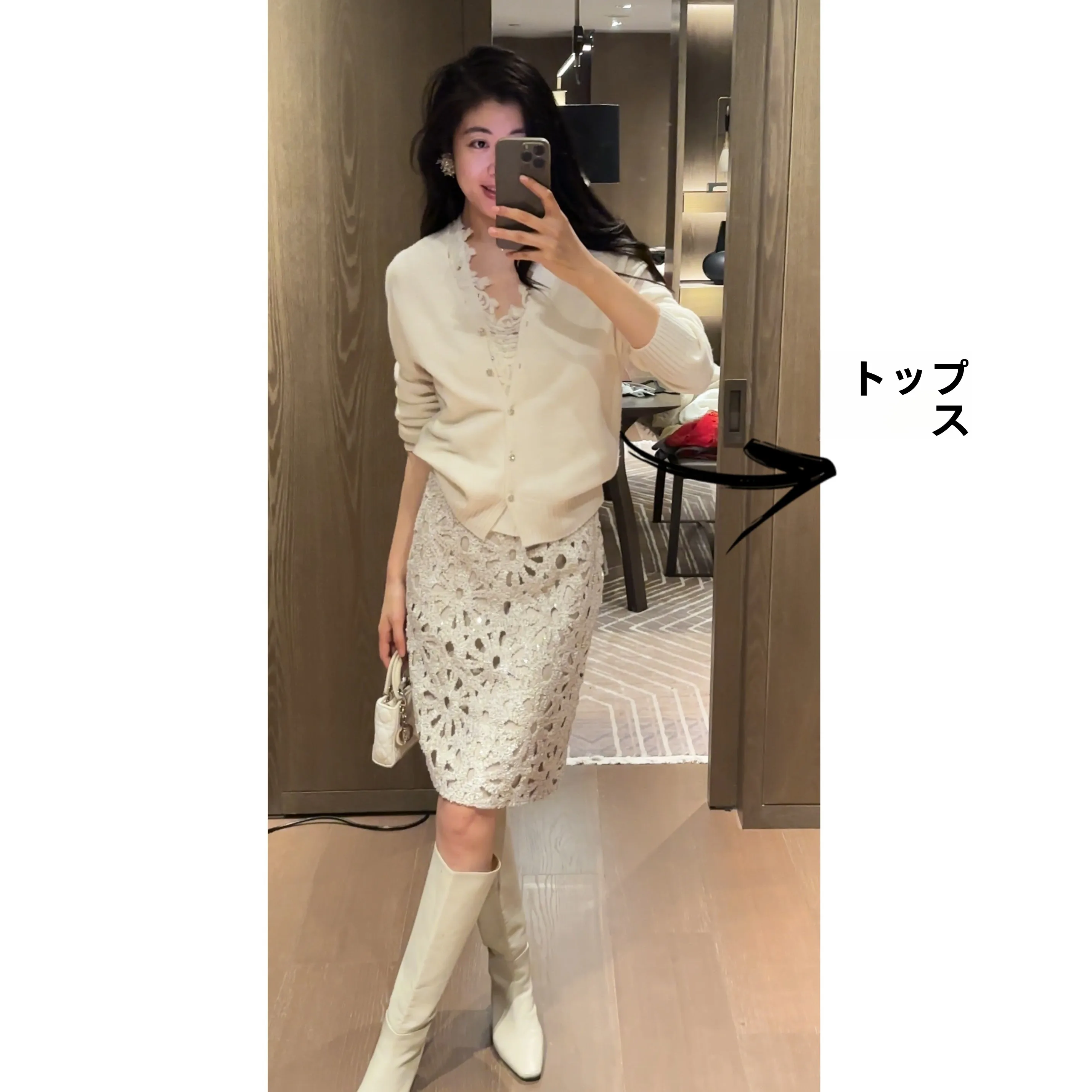 

N·COU Winter New Heavy Work V-Ne Lace Trim Beaded Chain Sweater Women's Faion Ele Chic Cold oulder Top