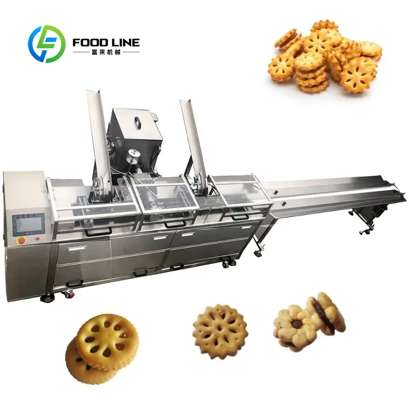 Máquina de galletas rellena de mermelada durian de piña de Malasia, galletas sándwichas eficientes, equipo comercial para hornear