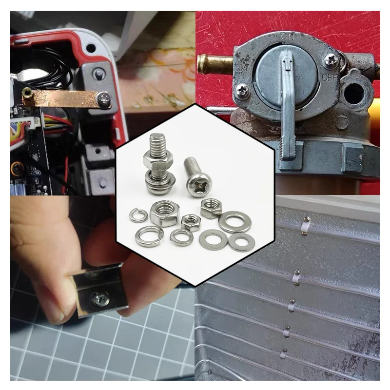 M1 M1.2 M1.6 M2 M2.5 M3 A2 Edelstahl Kreuzrundkopfschrauben-Set Rundkopfschrauben mit Kreuzschlitz Kleine Maschinenschrauben – Detail 3