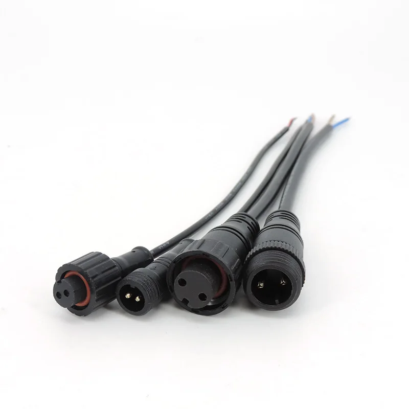 M12 M16 Waterproof 2 Pin core DC Male Female Jack nut IP65 Cable Wire power supply connector lead Plug for LED Strip light