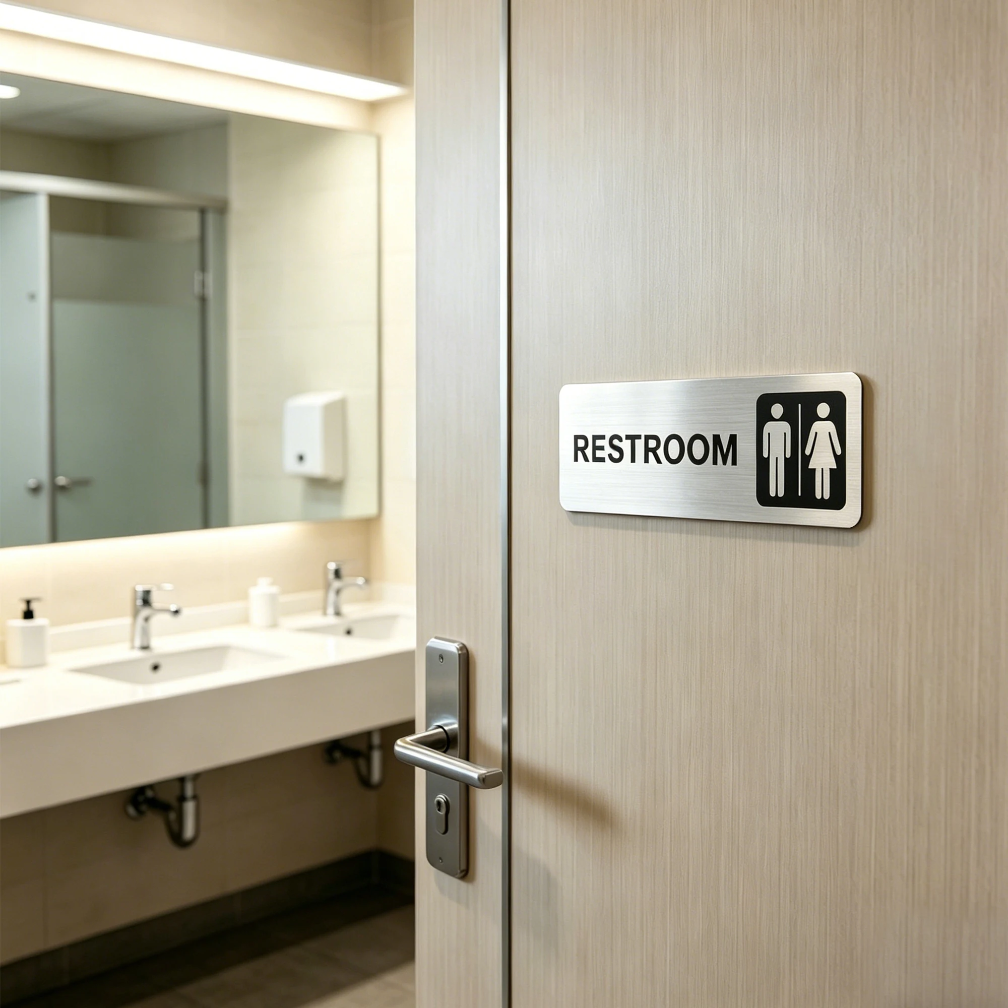 11 Styles Aluminum Bathroom Signs Restroom Toilet and Wash Your Hands Reminder Plaques for Hotel Restaurant Office Home Use