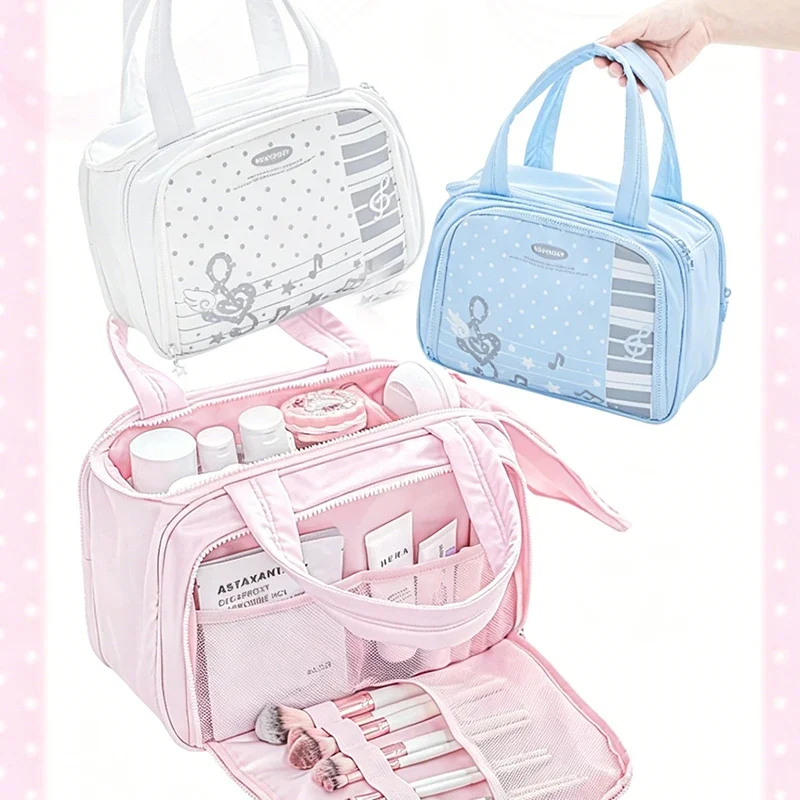 Bunte, multifunktionale Make-up-Tasche mit großem Fassungsvermögen, mehrere Fächer zur Aufbewahrung, Sommer, neue süße, niedliche Damen-Umhängetasche – Detail 5