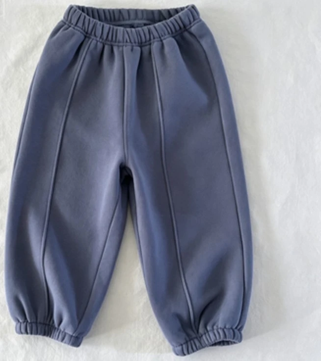 Children Autumn Fleece Lined Cotton Pants Kid Elastic Waist Loose Jogger Sweatpants Baby Warm Soft Casual Trousers Clothing Pant