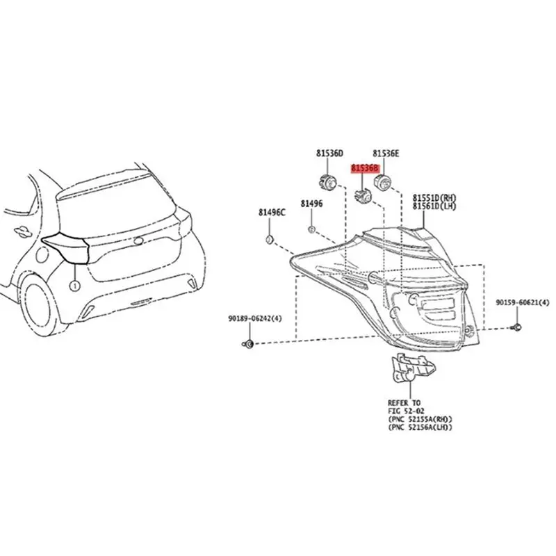 Taillight LED Turn Signal Module 81536-12D30 For Toyota Corolla E150 2006-2013 Cross 2019-2021 Rear LED RR Combination