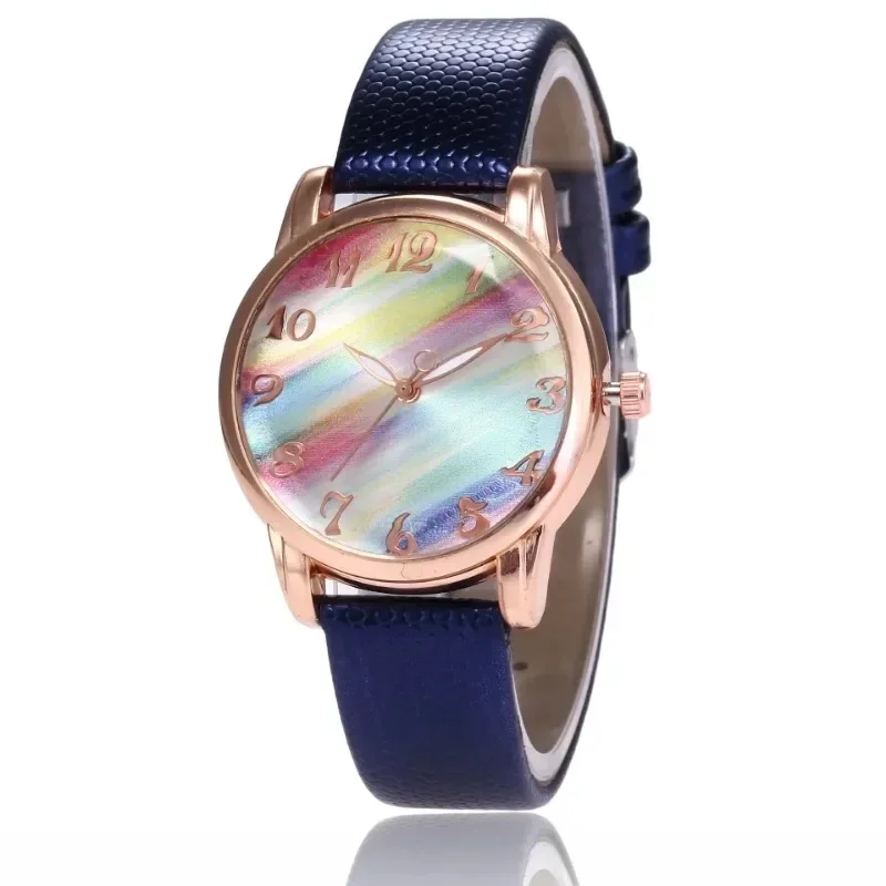 Uhren für Frauen Regenbogen Leder Band Armbanduhr Frauen Uhren Casual Quarz Uhren Relogio Feminino Montre Femme Reloj Mujer