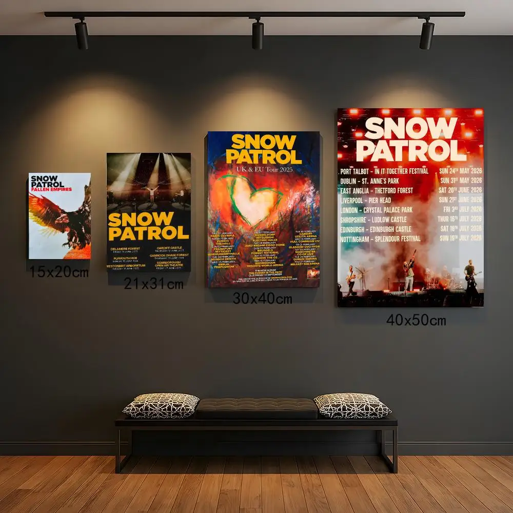 band S-Snow Patrol-L Poster Self Adhesive Wall Decor for Modern Home Cafe Office and Bar