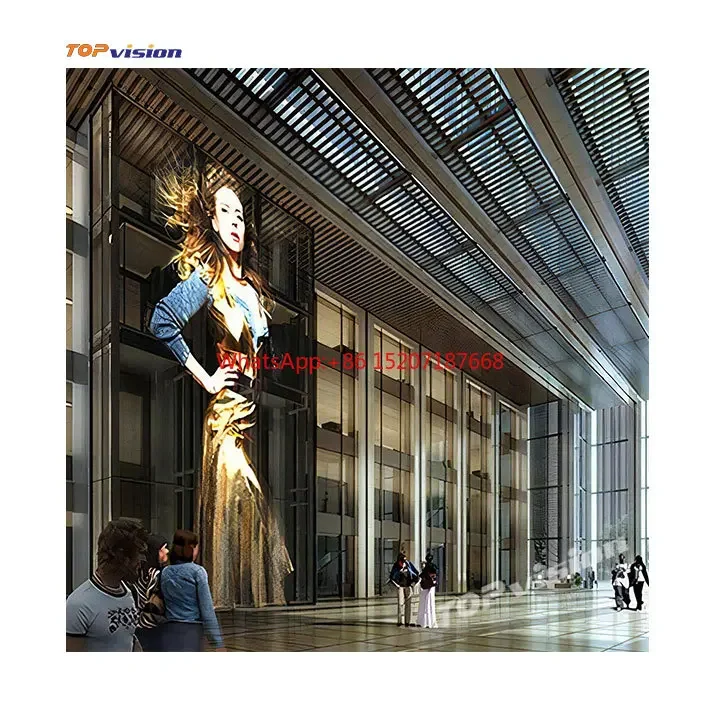 TOPvision Indoor Store Window Advertising Led Screen Display RGB Transparent Led Display Screen