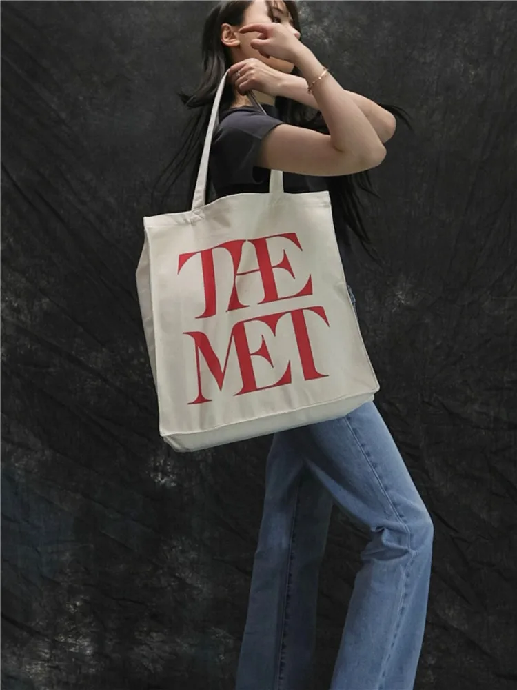 

Met Museum New York Canvas oulder Bag Large Capaci Travel Commuting Storage Bag ex Cusizable Soft Canvas Tote Bag