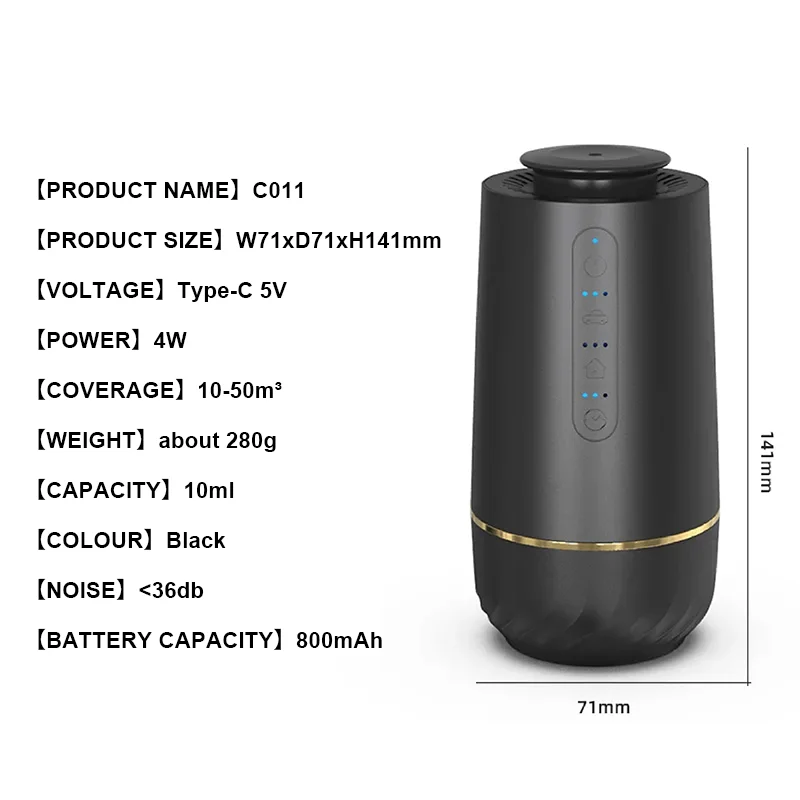 Car Starry Sky Projector Aroma Diffuser USB Rechargeable Car Air Freshener with Romantic Star Light Auto Aromatherapy Perfume