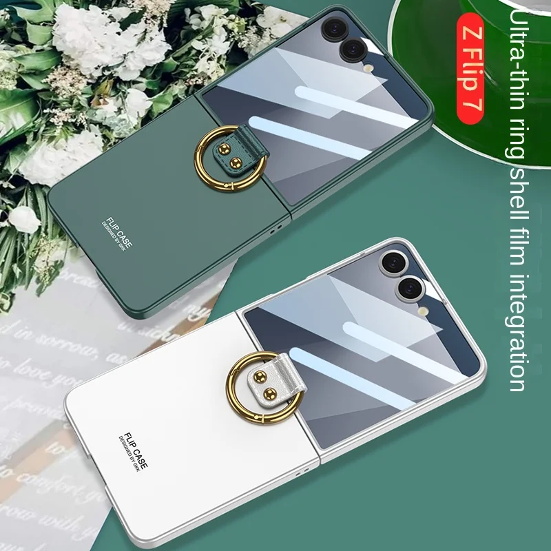 

Чехол для Samsung Galaxy Z Flip 7 с жесткой подставкой-кольцом, магнитной беспроводной зарядкой и защитной задней крышкой для Z Flip 6, 5, 4.