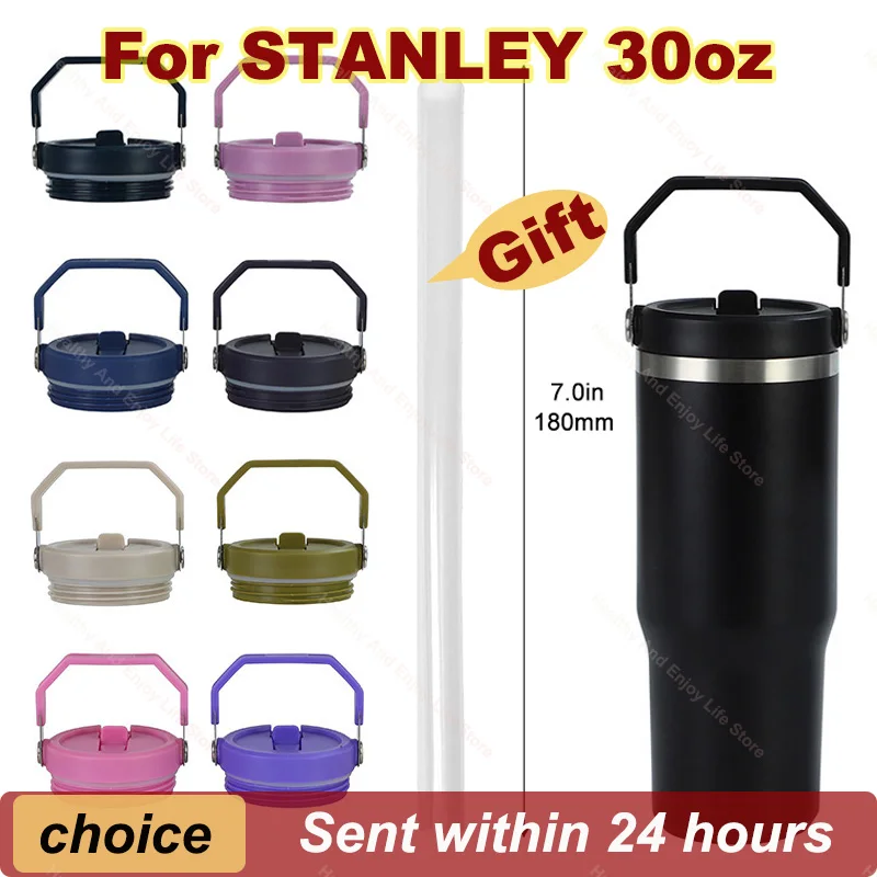 30 Oz For Stanley Thermal Water Bottle Cover Coffee Cups Flip Cap Replacement Spill Proof Mugs Tumbler Accessories Free Straw