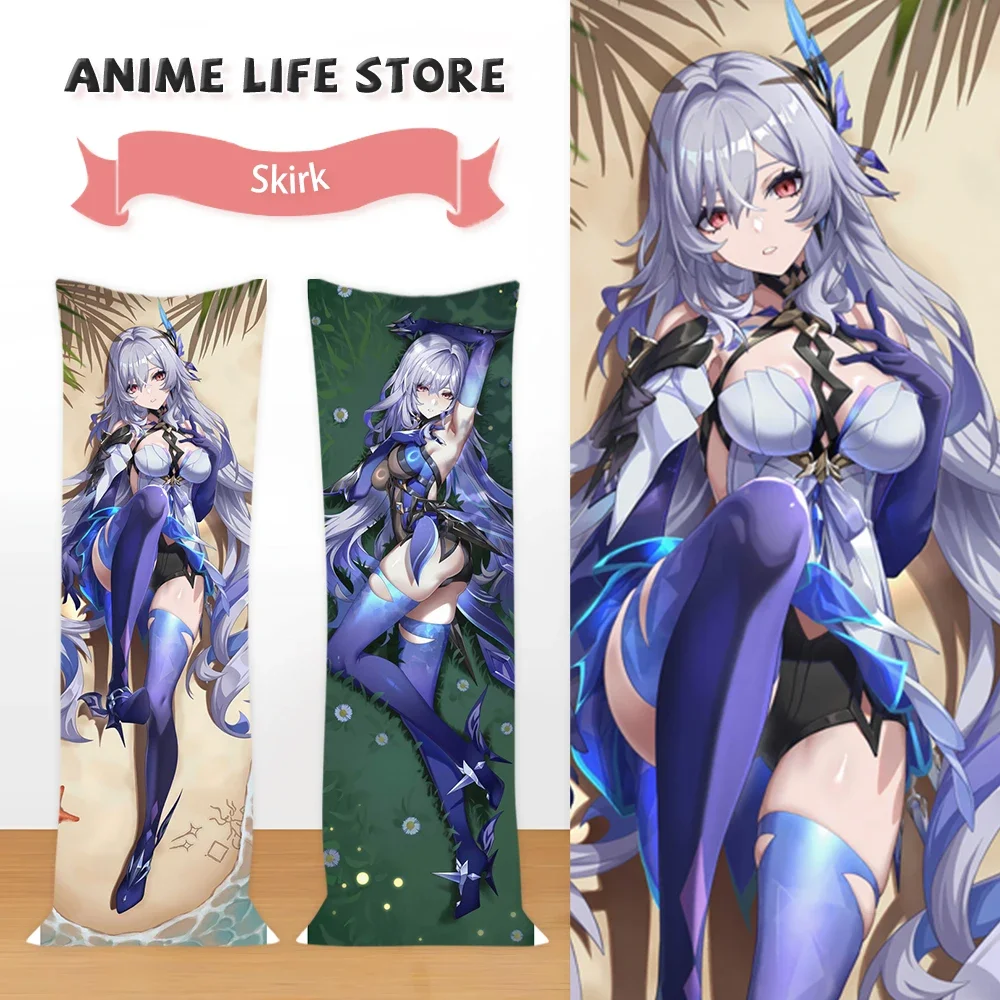 Dakimakura Anime Genshin Impact Skirk Fullbody Pillowcase Cartoon Double-Sided Print Pillow Cover Decor Throw Cushion Covers