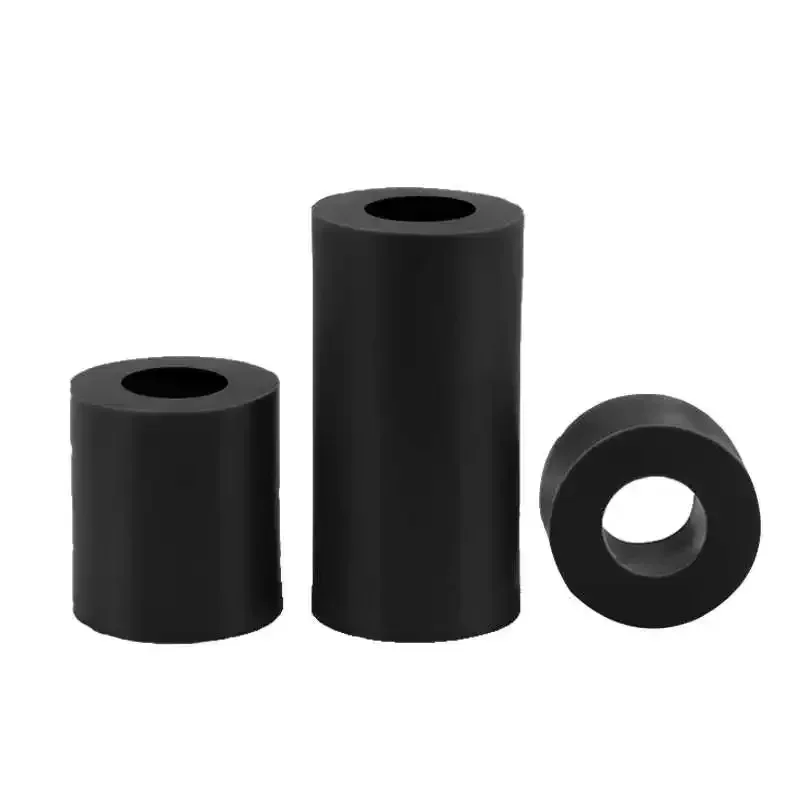 20~100 Pcs Black ABS Column Pillars M5 M6 M8 M10 M12 Nylon Non-Threaded Standoffs Spacers Round Hollow Standoff Washer