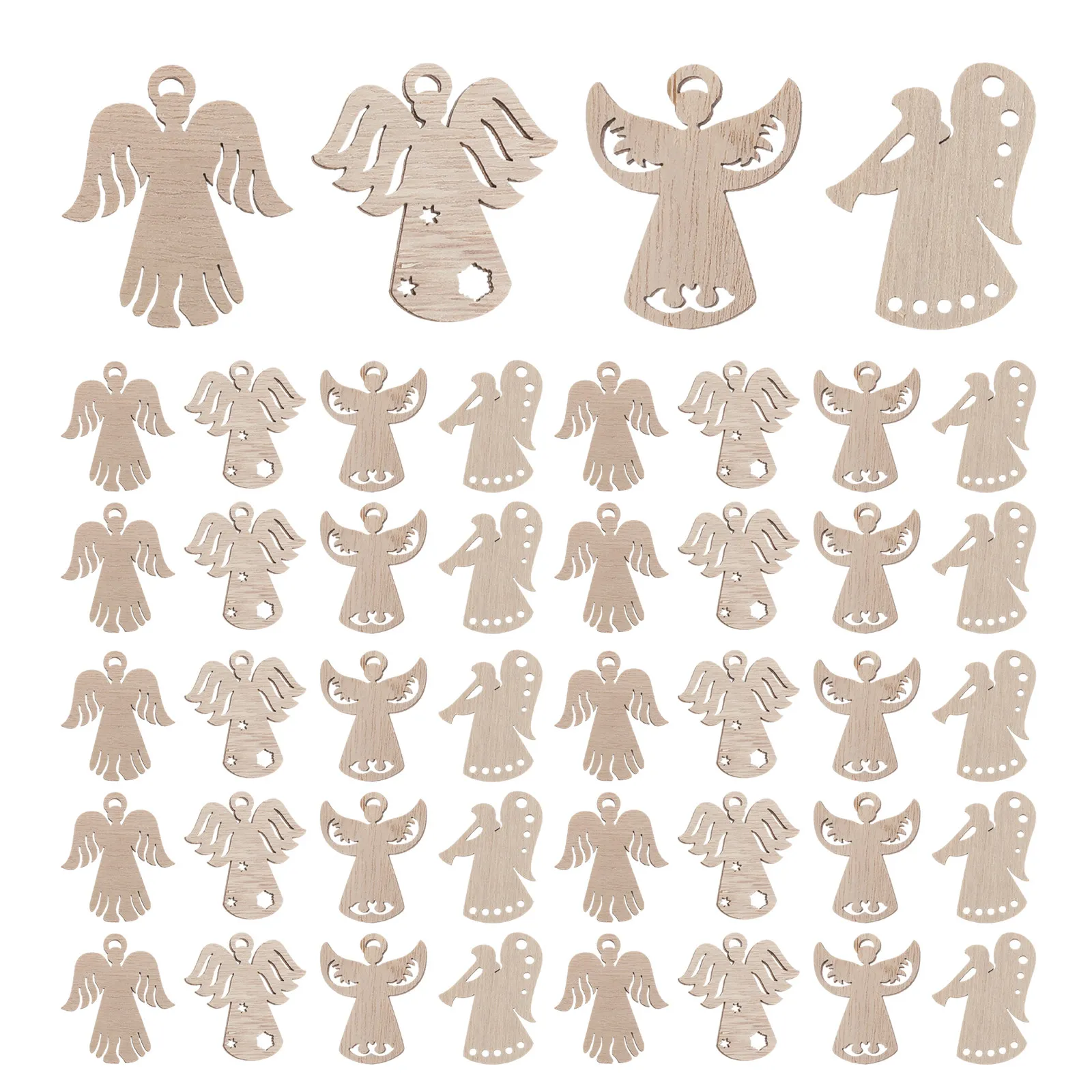 100pcs-wooden-angel-ornaments-rustic-christmas-cutouts-unfinished-diy-blank-craft-shapes-paint-your-own-angel-pendants-xmas-tree