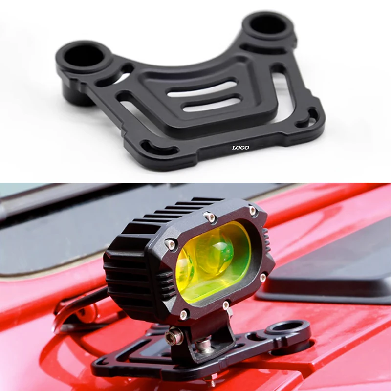 Car Spotlight Bracket Fit for Wrangler A-pillar Spot Light Bracket Hood Auxiliary Light Fog Light Frame Off-road Modification