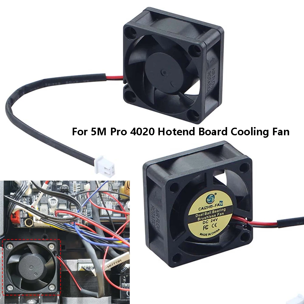 1Pc 4020 24V Cooling Fan Brushless 3D Printer Parts 2Pin For Flashforge Adventurer 5M Pro Hotend Board Fast Heat Dissipation Fan