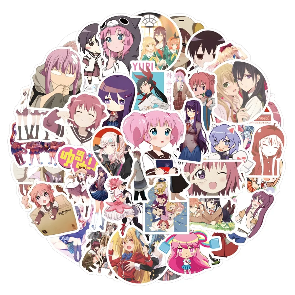 55 шт. наклеек Doki Doki Literature Club в стиле граффити для багажа, стаканов, канцелярских принадлежностей, мобильных телефонов, ноутбуков, декоративные наклейки для самостоятельного оформления