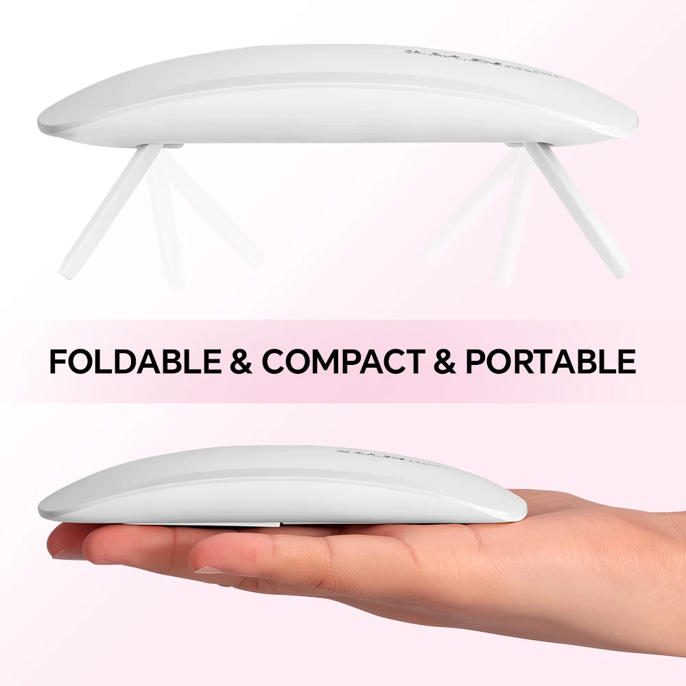 Professional UV LED Nail Lamp, USB Powered Nail Curing Light for Quickly Gel Nails, Portable Foldable Gel Polish Drying Machine view 4