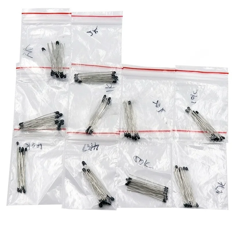 MF52 3950B NTC Thermistor Kit 10 Different Resistance Values Temperature Sensor for Electronic DIY STM32 Projects 100Pcs