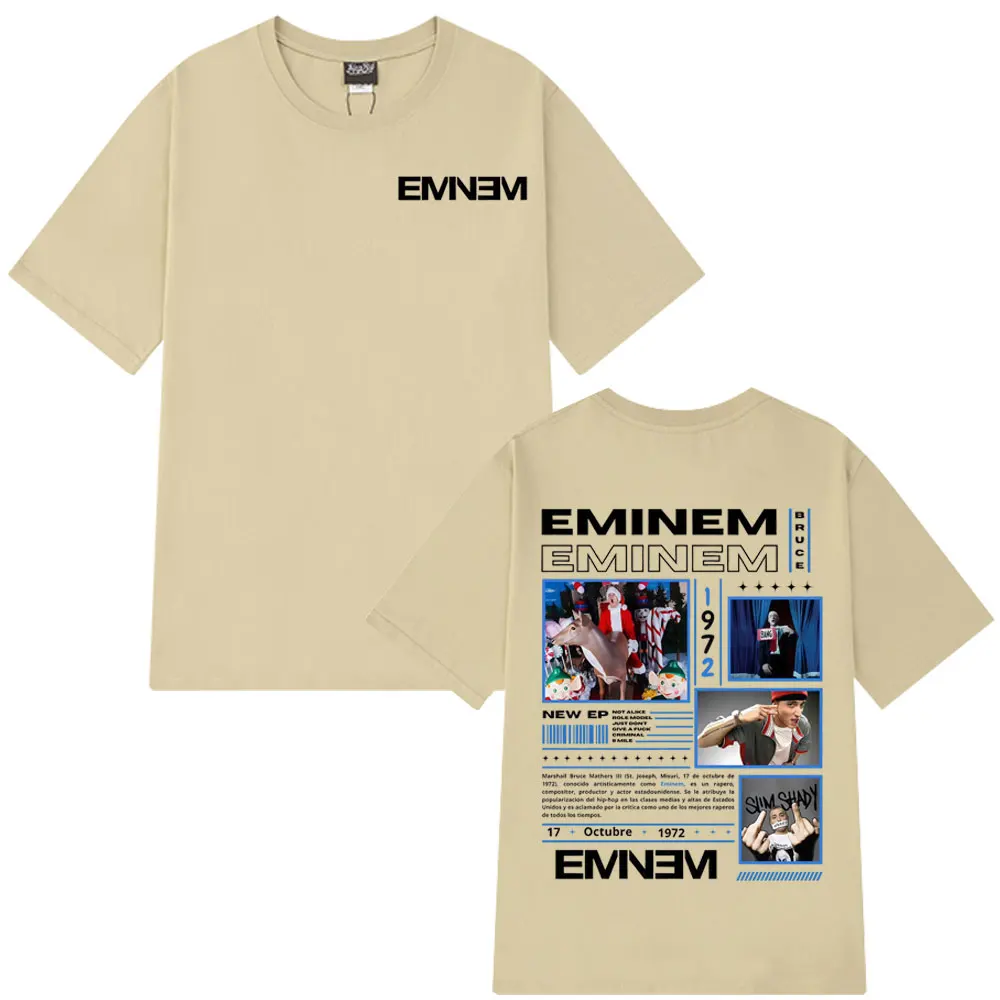 

Рэпер Eminem Slim Shady Album 2025 Футболка с принтом Мужская модная футболка большого размера с круглым вырезом Хип-хоп Поп-музыка Футболки Уличная одежда