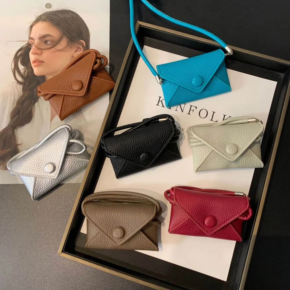 Moda mini bolsa de armazenamento couro do plutônio colar cintura saco cor sólida multifuncional moeda bolsa