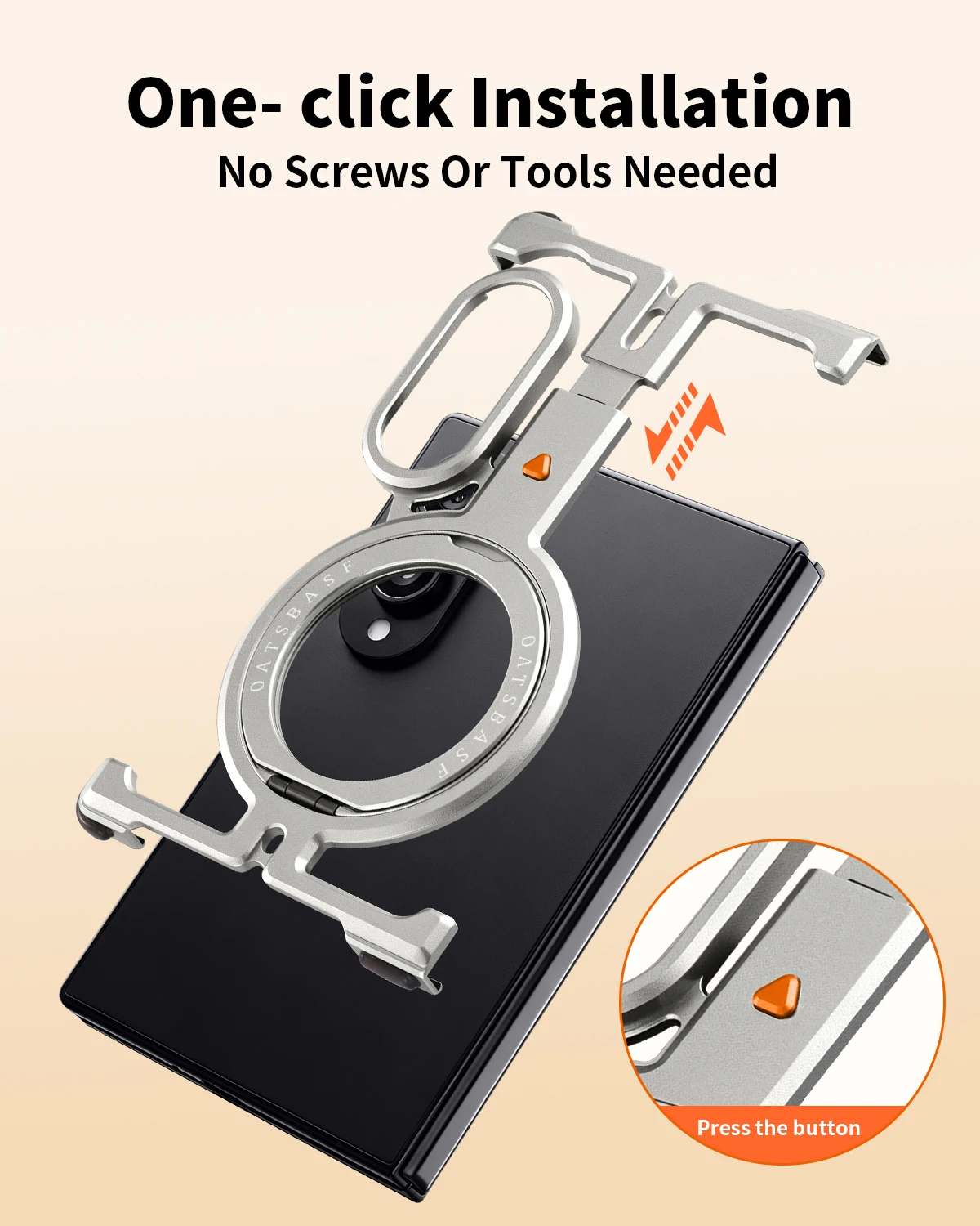 Eary for Samsung Galaxy Z Fold 8 Metal Phone Case with 360° Rotatable Magnetic Kickstand Shock Covers Aluminum Frameless Bumper