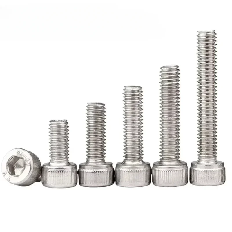 M1.4 M1.6 M2 M2.5 M3 M4 DIN912 304Stainless Steel Inner Hexagon Lengthen Knurled Cup Head Bolts Extra Screws Bolt Machine Under