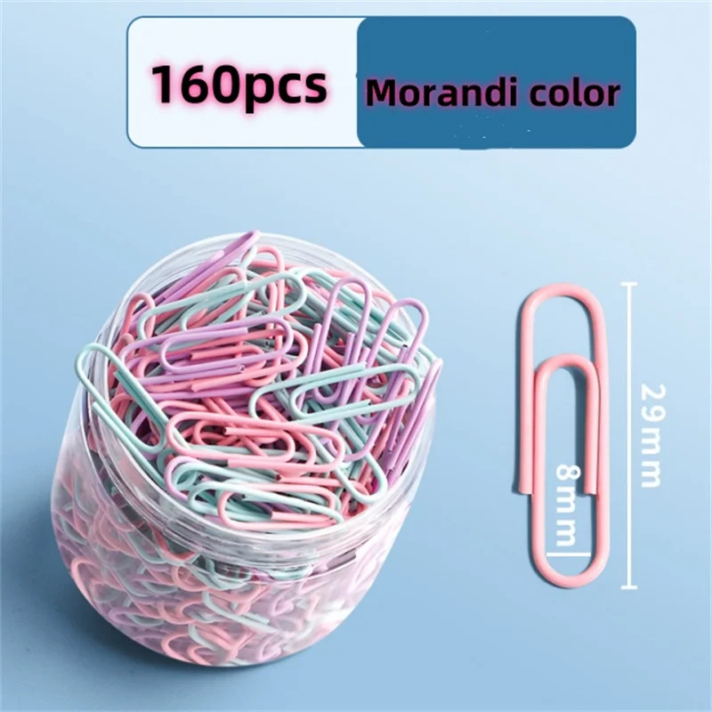 

QIANKONG 160PCS Colorful Paper Clips Office Supplies Paper Clip Large File Bookmark Paper Clip U-shaped Buckle Office Supplies