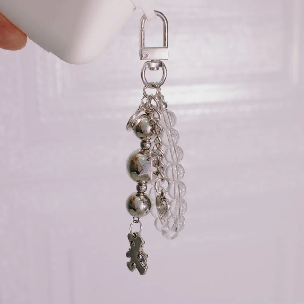 

DIY Keychain Y2k Beaded KeyChain Bear Keyring Y2k Earphone Case Pendant Beads Charm Keychain Pendant Bag Decoration
