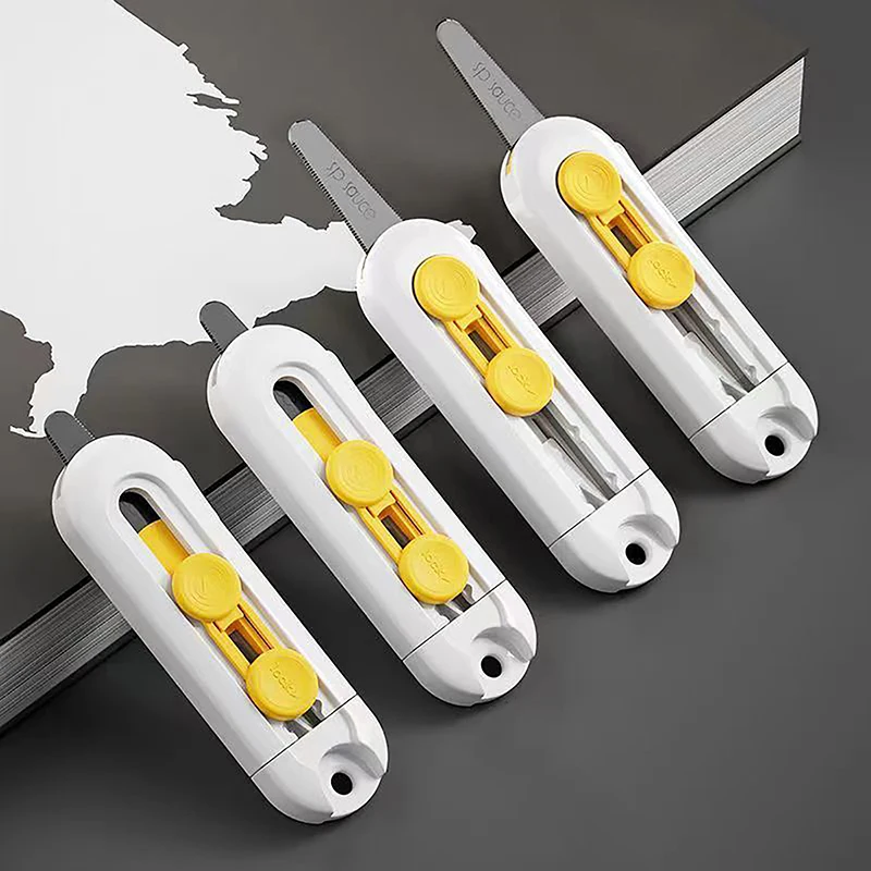 Magnetische Mini Box Cutter Draagbare Box Cutter Briefopener en papiersnijder Intrekbaar mes Duurzame minidoos