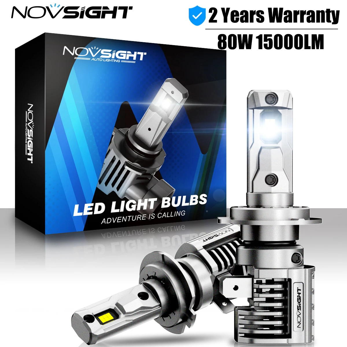 NOVSIGHT Led H7 Headlights H4 H11 H8 H9 9005 HB3 9006 HB4 LED Lights For Car 80W 18000LM 12V 6500K White Super Bright Lamps