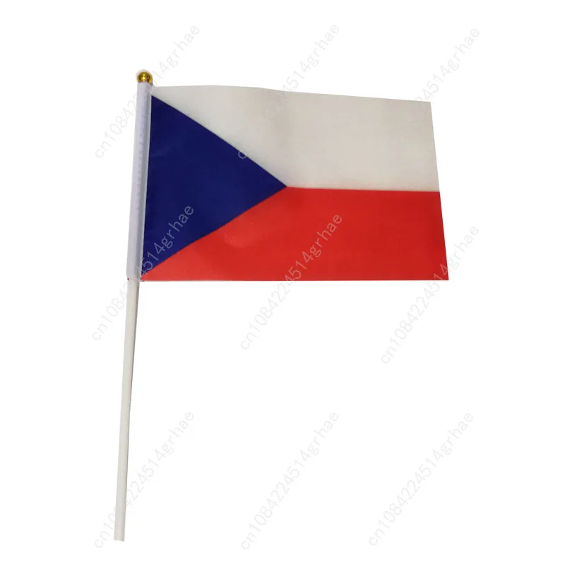 Czech Republic Hand Waving Flag Czechs Small Mini Hand Held Flags 10 Pcs 14x21cm  Sporting Event Support Handheld Flag
