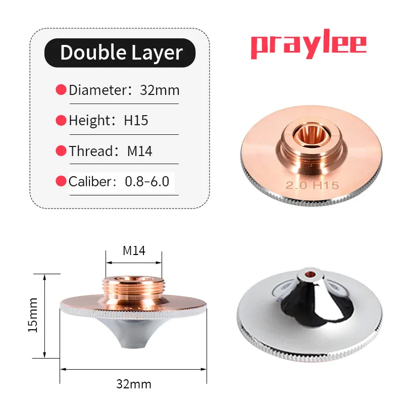 Faserlaser-Schneid düse Hochgeschwindigkeits-Laser düse d32 d28 h15 1,5mm 2mm Kaliber precitec ray tools hsg hans Lasers chneidkopf – Detail 11