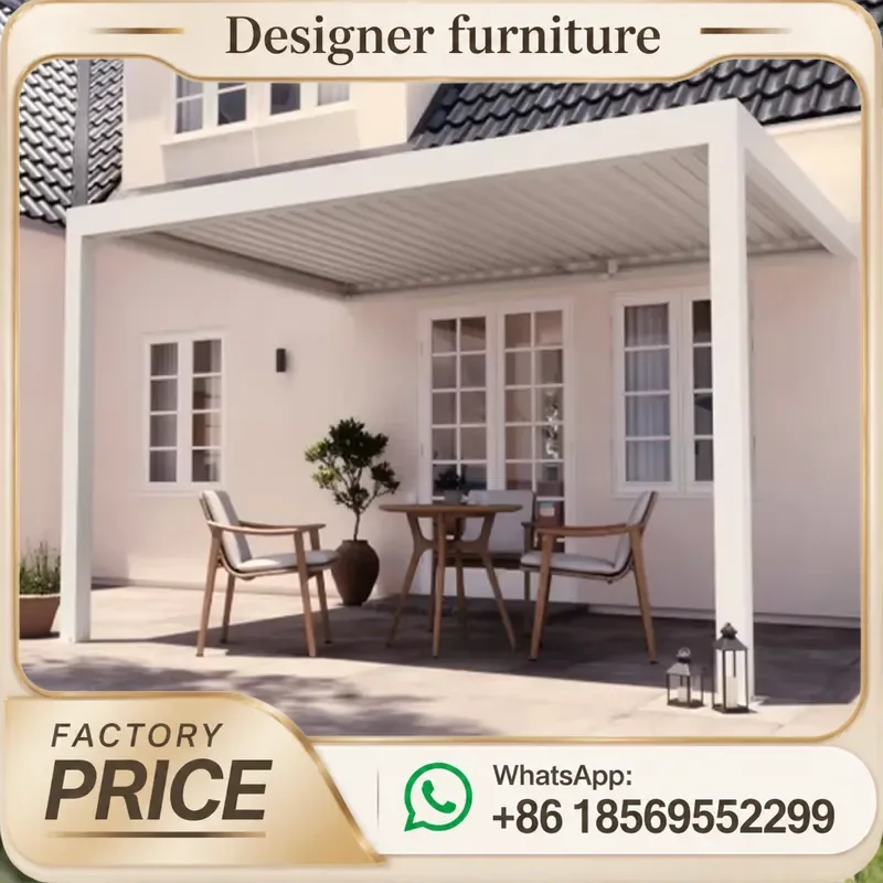 Adjustable Louvered Aluminum Pergola Outdoor Patio Cover Wall Mounted Freestanding Backyard Garden Shade Structure