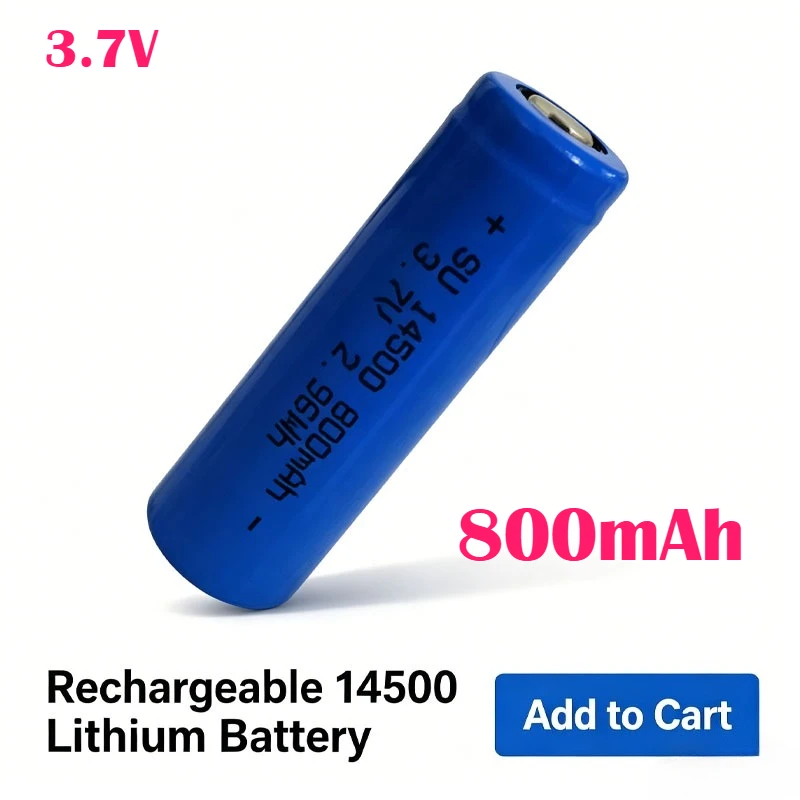 

New 100% Original High Capacity AA 800mAh VR2 14500 Batteries Li-ion 3.7v Rechargeable Battery with Welding