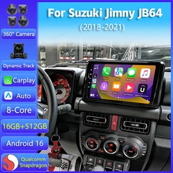 Android 16 Carplay Auto For Suzuki Jimny JB64 2018 2019 2020 2021 Multimedia Car Radio Player Video 360 Camera WIFI+4G BT Stereo