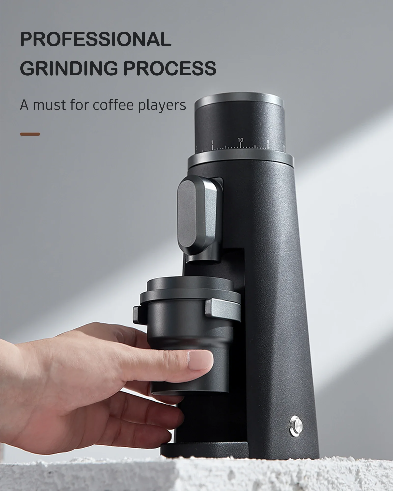 #STARSEEKER EDGE Titanium Burr Coffee Grinder 48MM Espresso Burrs Stepless Fineness Adjustment Electric Coffee Grinders Black