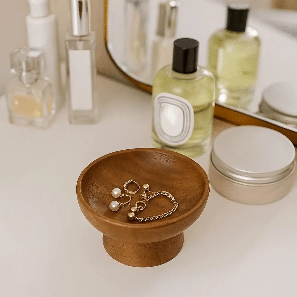 

Retro Wood Jewelry Display Tray Ear Studs Case Tall Tray Jewelry Storage Tray Dim Sum Tray Dessert Display Frame