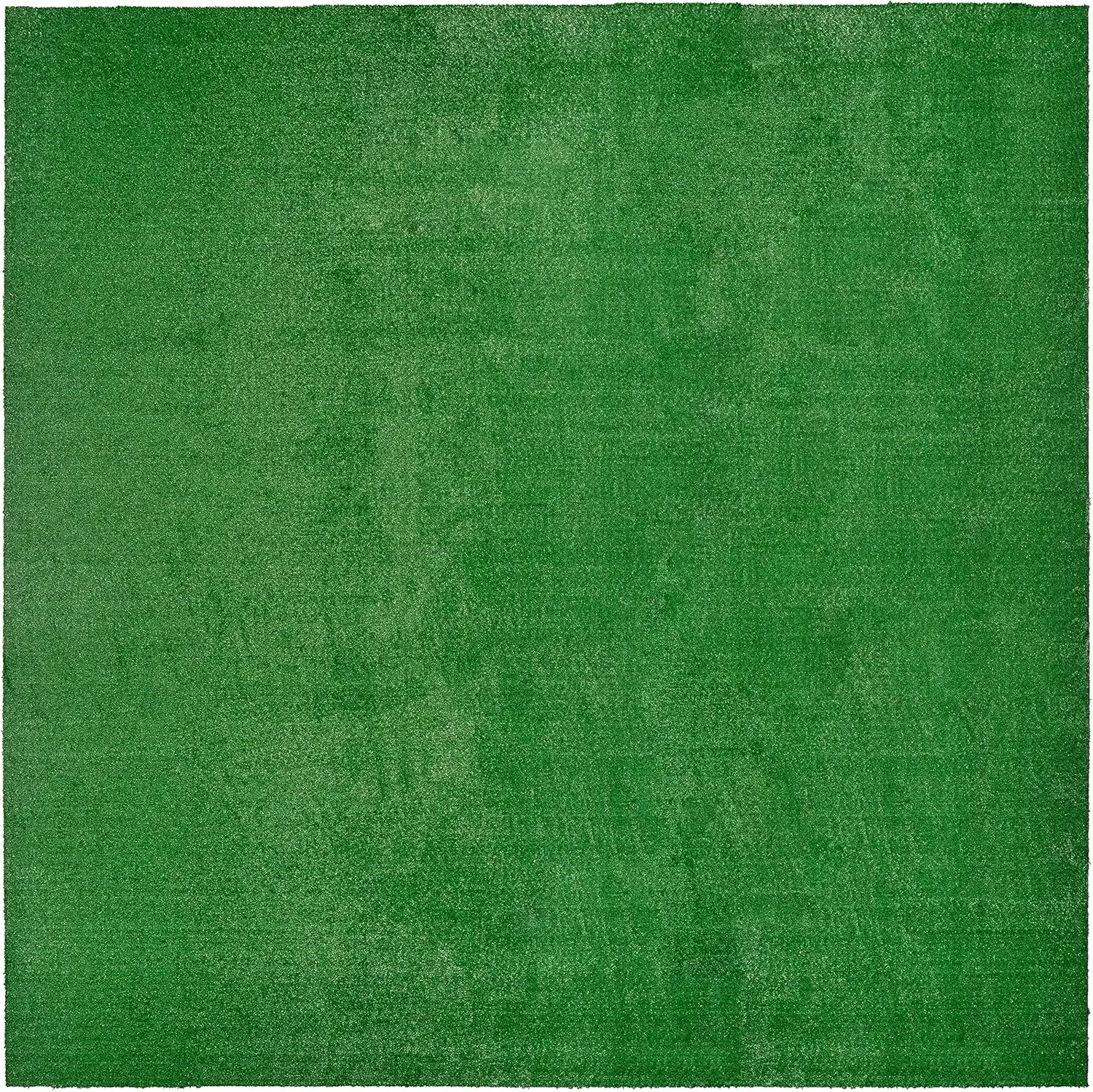 

Artificial Grass 12 Ft. X 12 Ft. Large Indoor/Outdoor Area Rug Green -Lush Green, Durable, and Low-Maintenance for Patios, Lawns