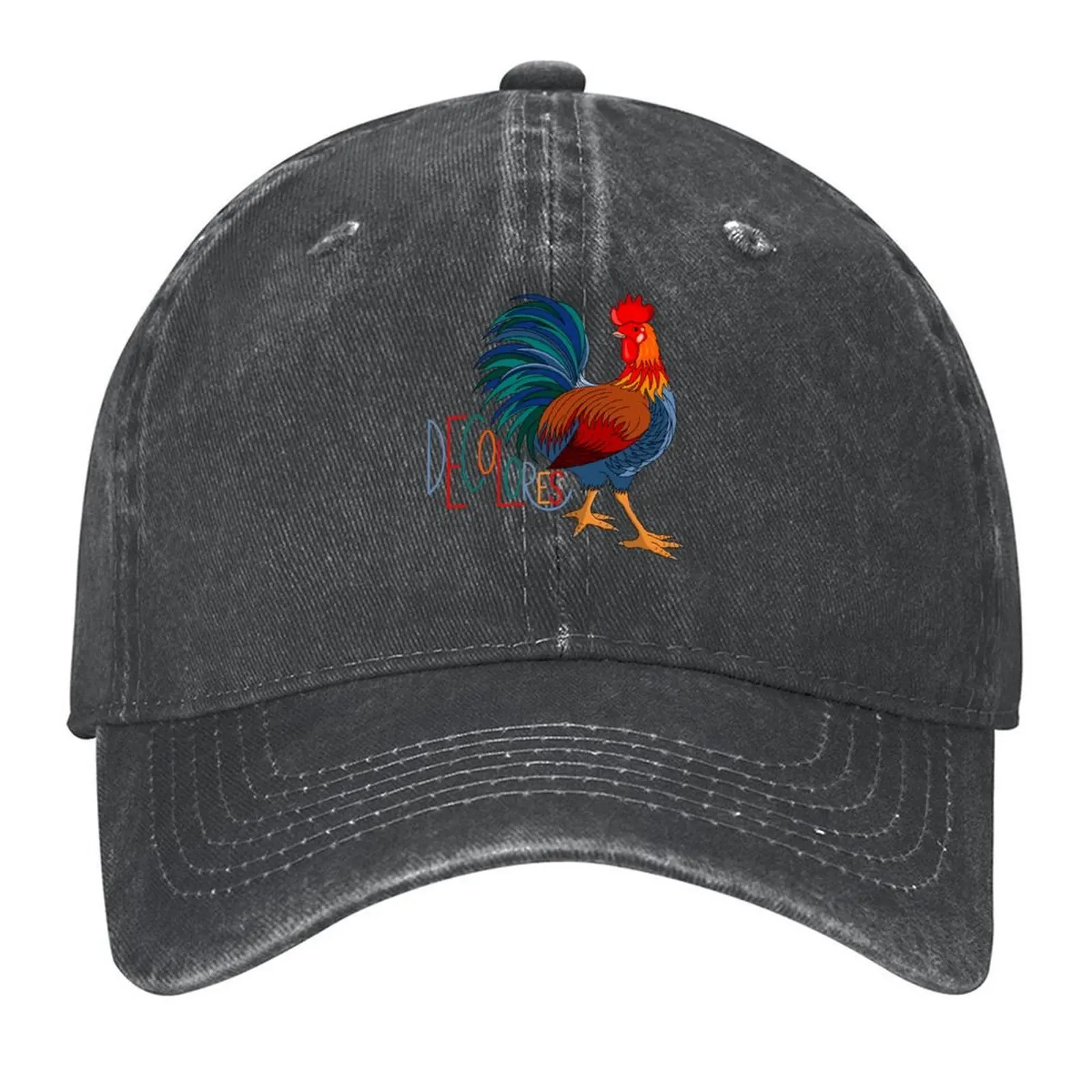 

DeColores Cursillo Rooster On Black Baseball Cap Christmas Hat Icon Winter hat Vintage Golf Women Men's
