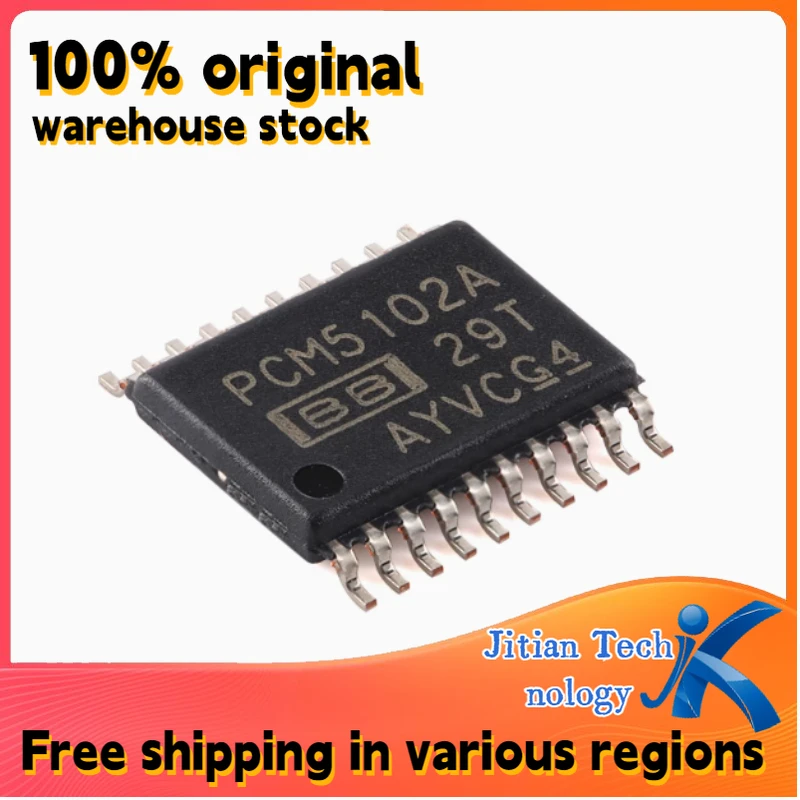 10PCS 100%Original New in Stock PCM5102APWR logo PCM5102A TSSOP20 High-Quality Electronic Component