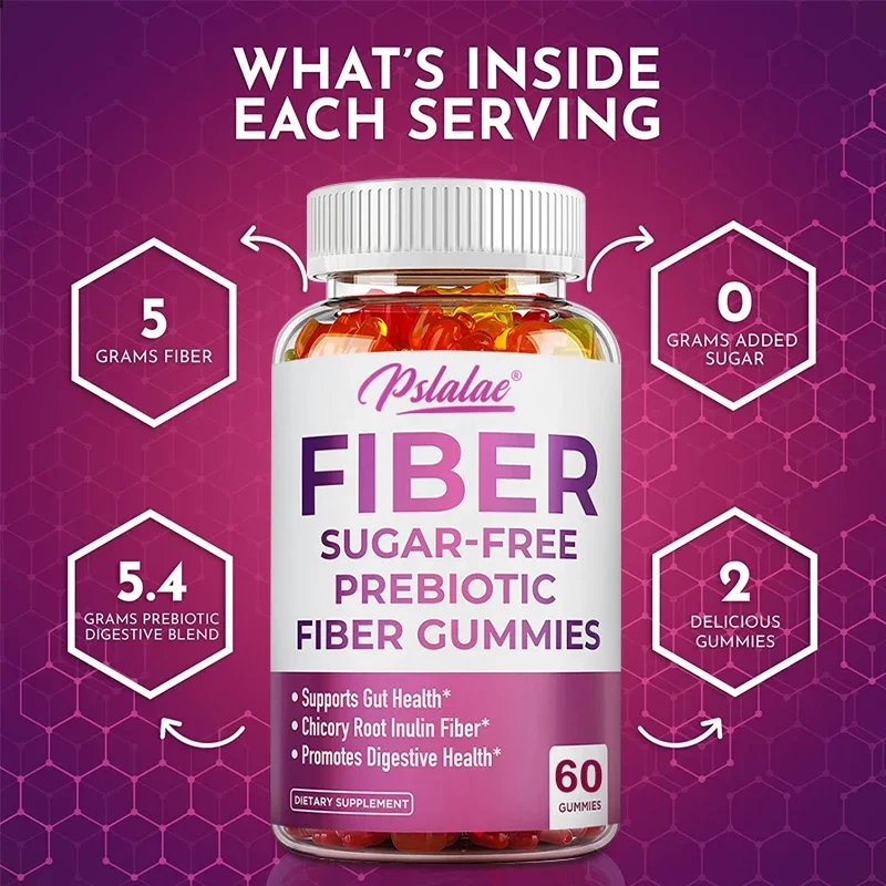 Premium Prebiotic Fiber Gummies - Support Gut Digestive Health with 5G Fiber and 5.4G Prebiotic Digestive Blend