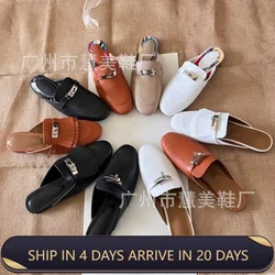 Tailor-made Suits: New Arrival Buckle Head Half Drag Female Flat Mules Shoe for Women - Versatile Low-Heeled Outdoor Lazy Shoes