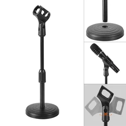 Flexible Desktop Tripod Folding Mic Stand With Adjustable Angle Disc Microphone Mount Holder Stand Bracket Microphone Clip Clamp