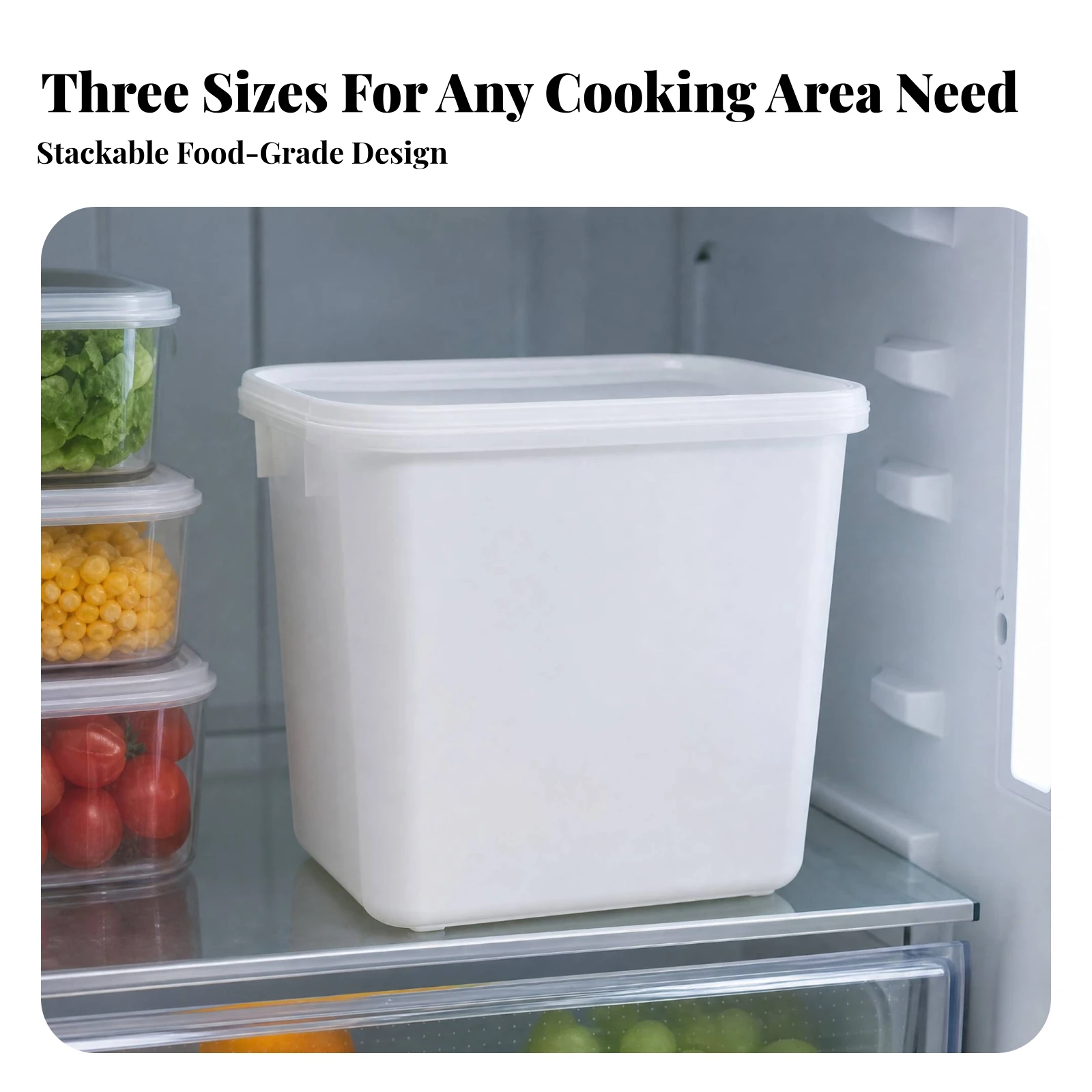 Storage Container Translucent Beverage Storage Container Stackable Lidded Container Space Saving for Refrigerator, Drink Station