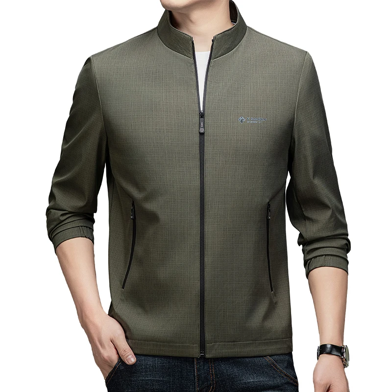 

​Men Outdoor Work Jacket Spring Autumn Windproof Waterproof Hiking Windbreaker Lightweight Business Travel Sports Office Coat