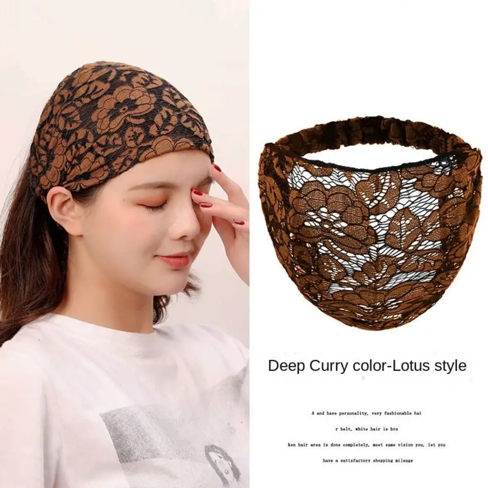 Étnica bordado flor laço hairband, Fina borda larga malha headbands, Elastic moda cabelo acessórios