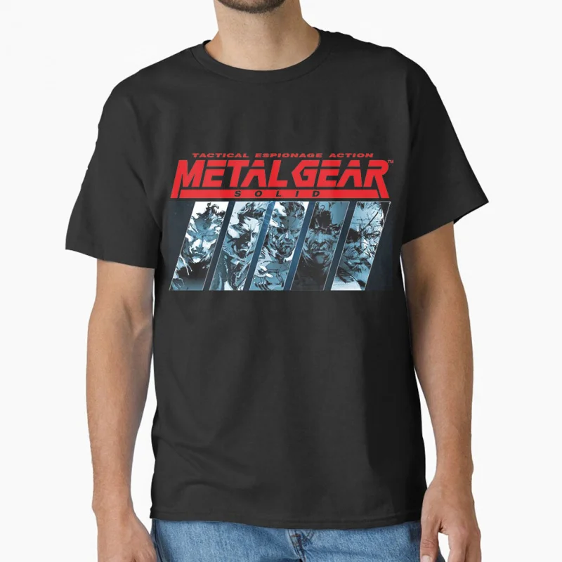 

80s Vintage video game Metal Gear Solid snake cyborg ninja MGS Kojima gift T shirt for men Large size Tops S-6XL
